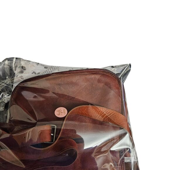 Komal Passion Brown Leather Crossbody Saddle Bag Buckle Closure Adjustable Strap - Picture 12 of 12